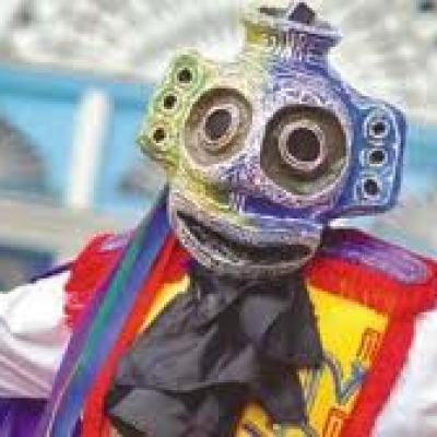 a close up of a mask