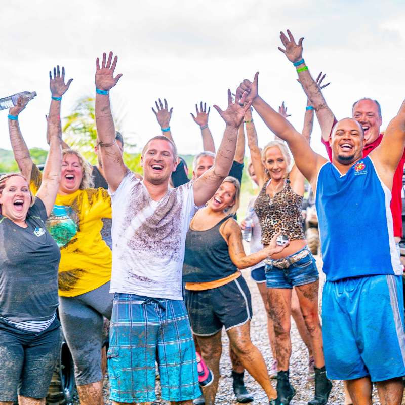 a group of people posing for the camera