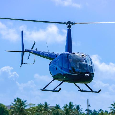 a helicopter flying in the sky